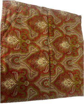 pottery barn pillow cover Linen Blend Red Burgundy Paisley 20”
